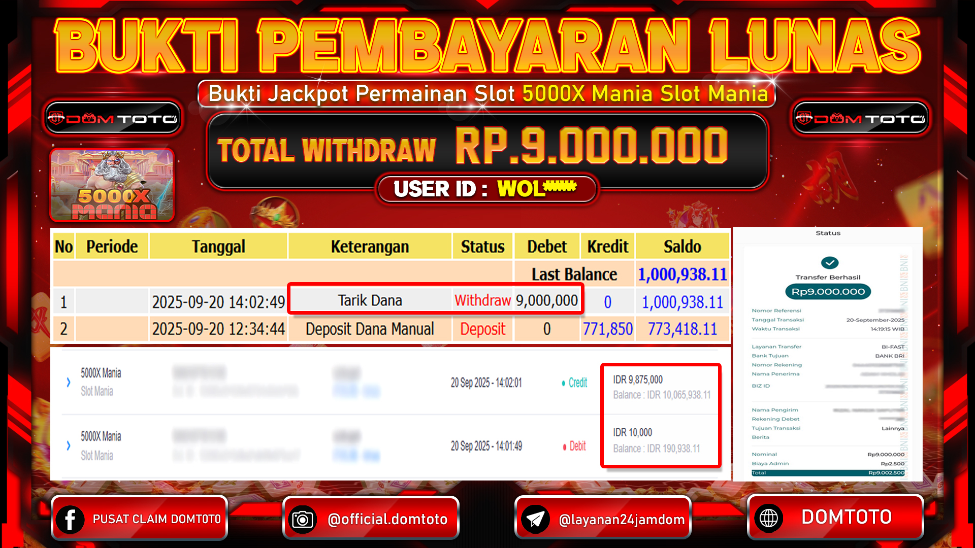 JACKPOT SLOT 5000X Mania Slot Mania 20 SEPTEMBER 2025